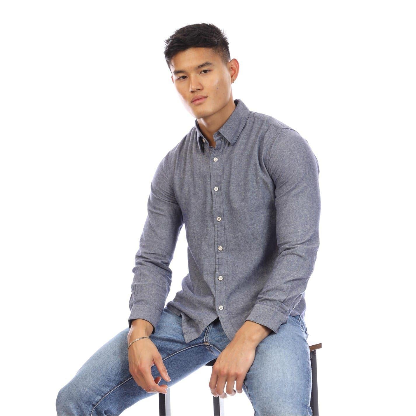 Dark Indigo - Lifestyle - Peter Werth Mens Button Shirt