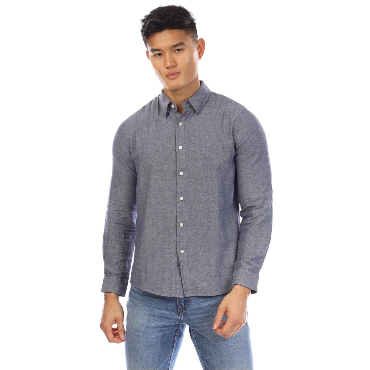 Dark Indigo - Front - Peter Werth Mens Button Shirt