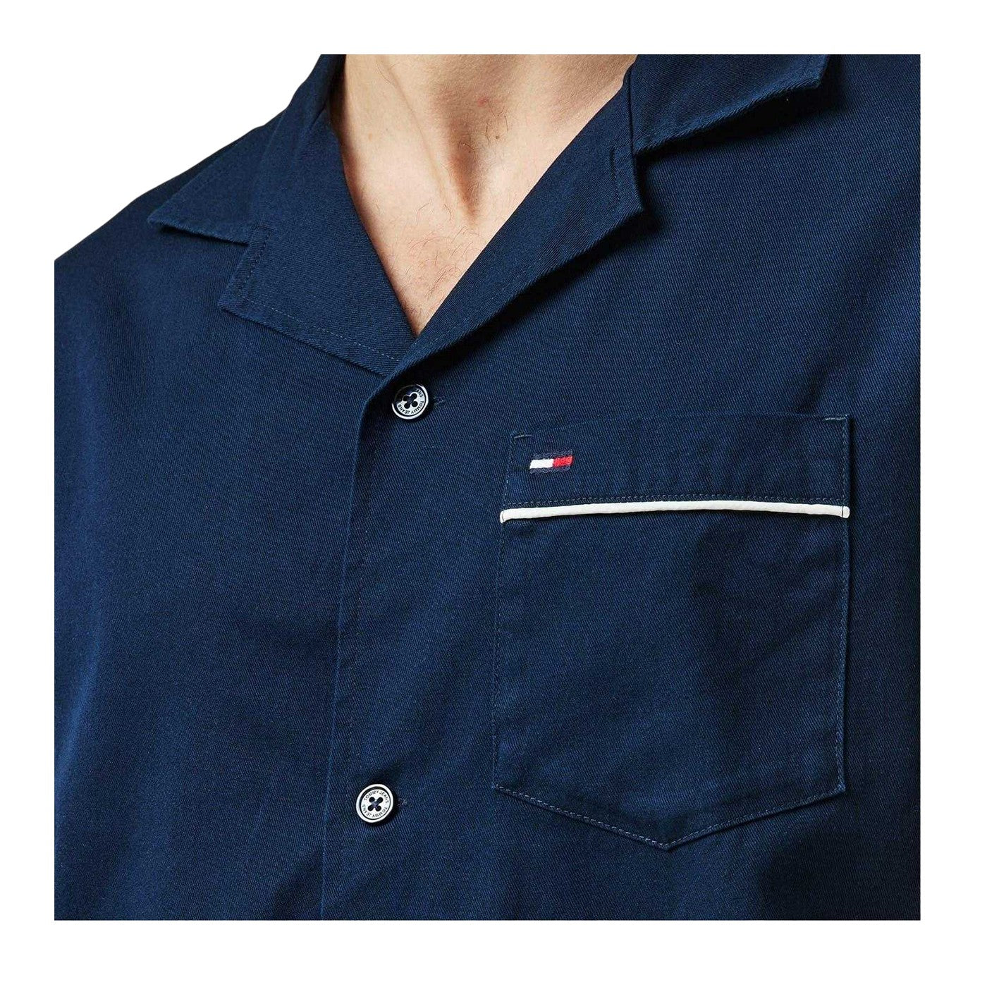 Dark Navy - Side - Tommy Jeans Mens Embroidered Regular Shirt