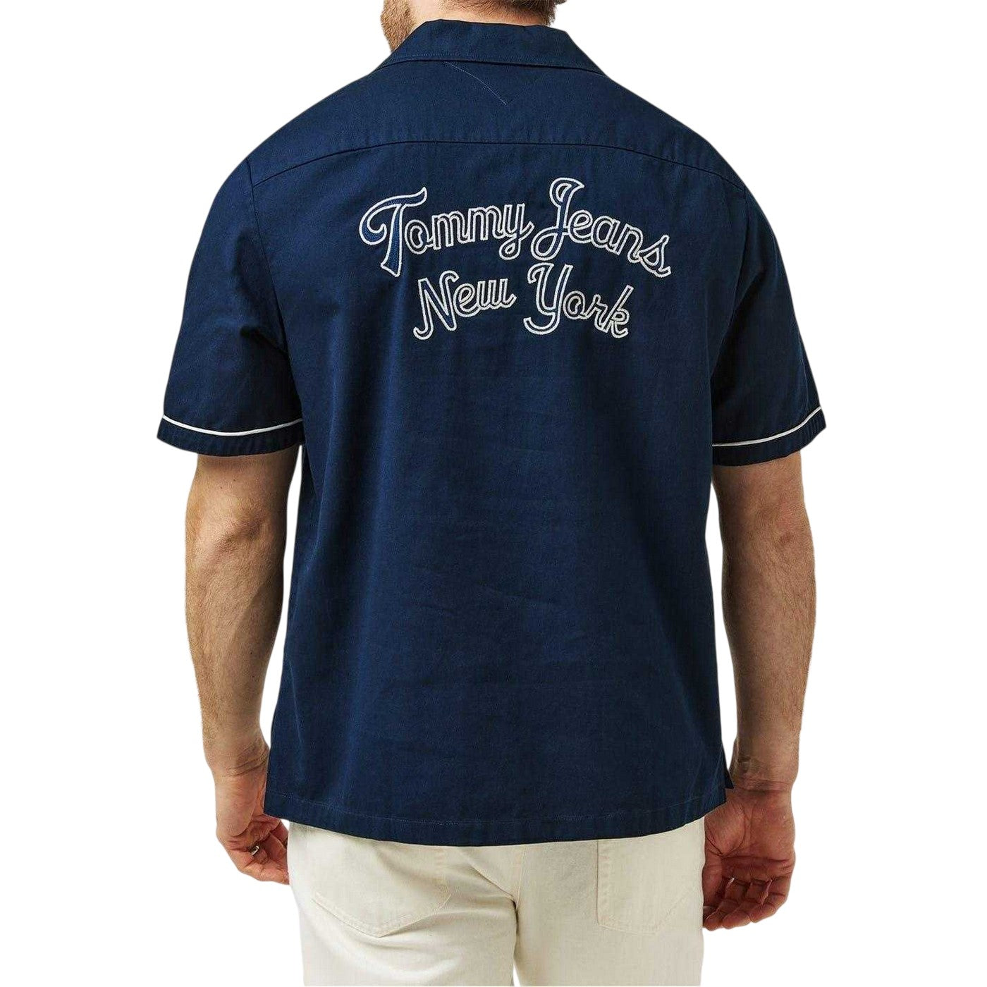 Dark Navy - Pack Shot - Tommy Jeans Mens Embroidered Regular Shirt