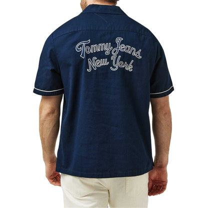 Dark Navy - Pack Shot - Tommy Jeans Mens Embroidered Regular Shirt