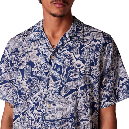 Blue - Side - Paul Smith Mens Floral Regular Short-Sleeved Shirt