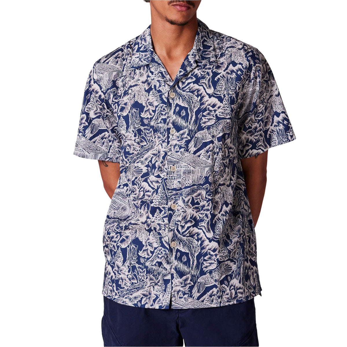 Blue - Lifestyle - Paul Smith Mens Floral Regular Short-Sleeved Shirt