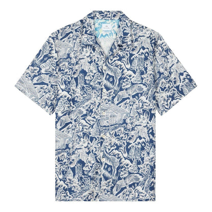 Blue - Front - Paul Smith Mens Floral Regular Short-Sleeved Shirt