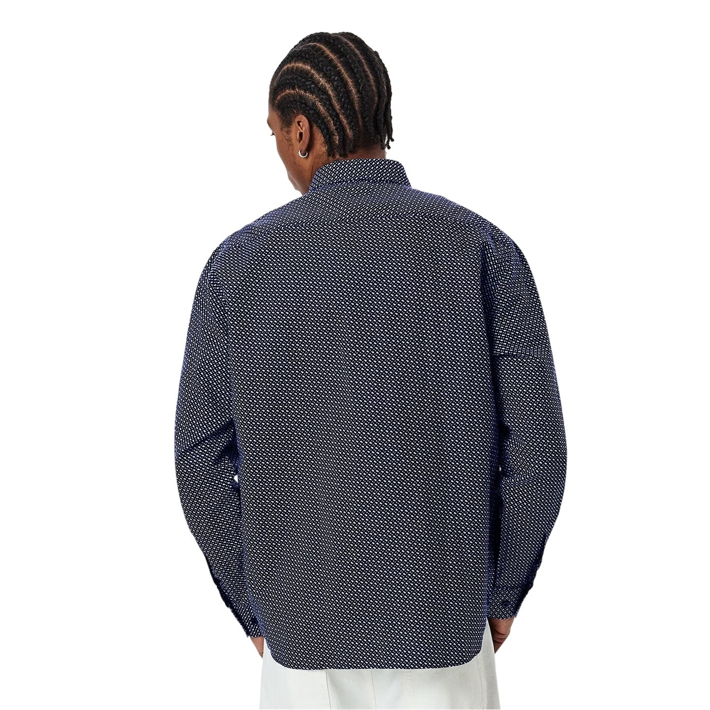 Dark Blue - Lifestyle - Boss Mens Geometric Pattern Regular Shirt
