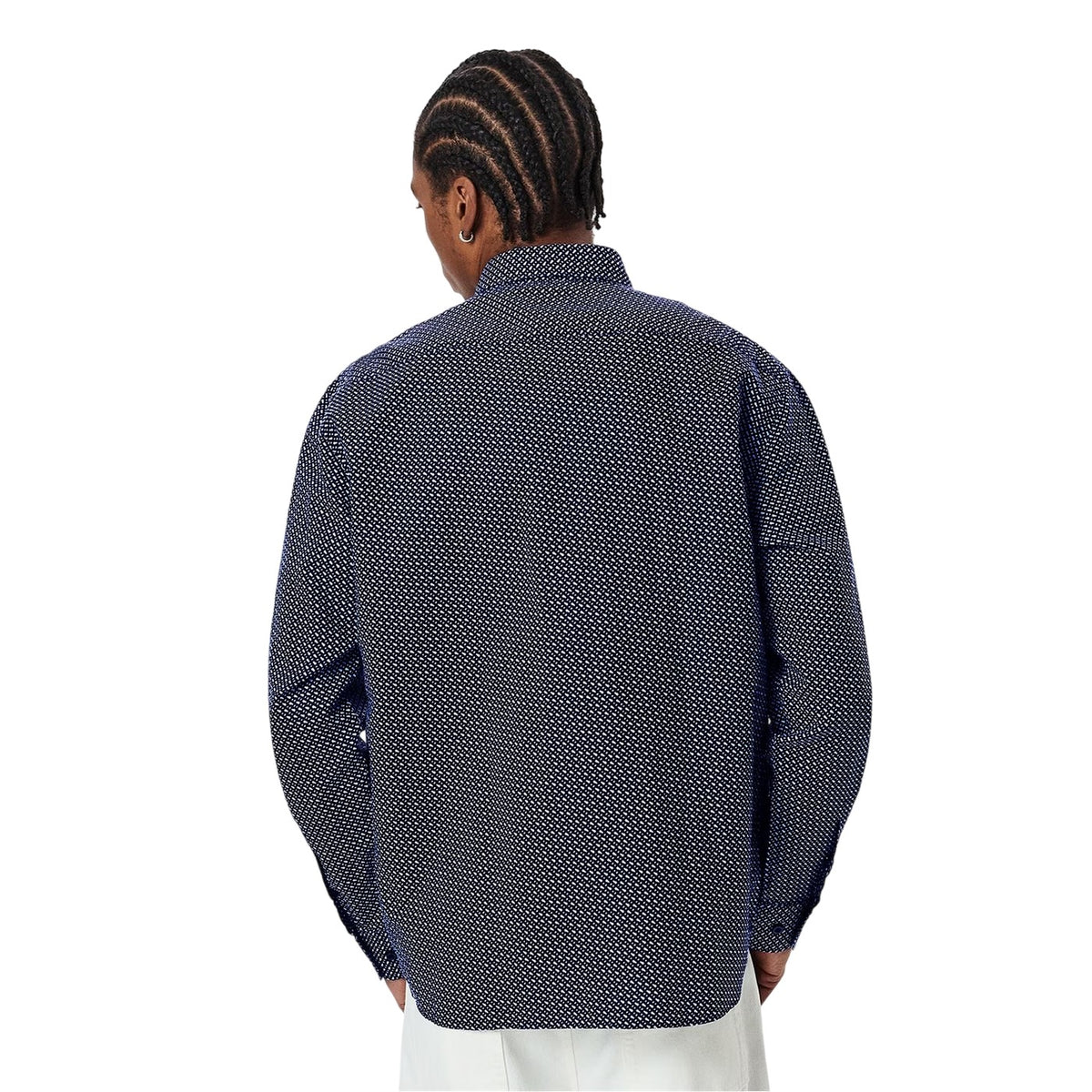 Dark Blue - Lifestyle - Boss Mens Geometric Pattern Regular Shirt