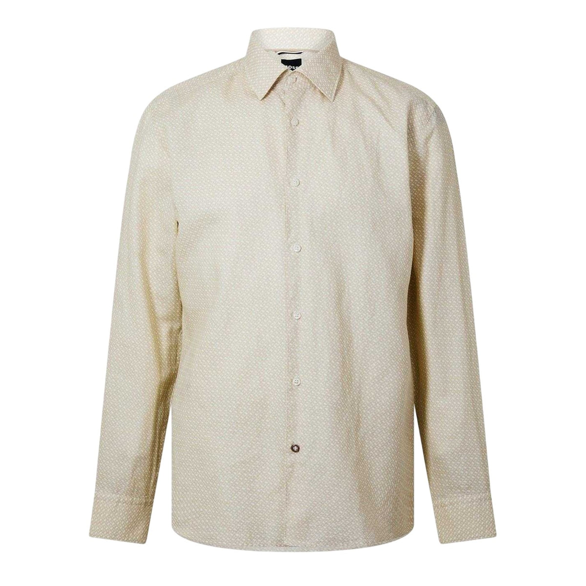 White - Front - Boss Mens Geometric Pattern Regular Shirt