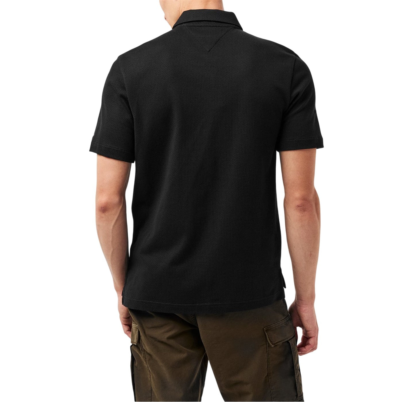 Black - Back - Tommy Hilfiger Mens Waffle Shirt