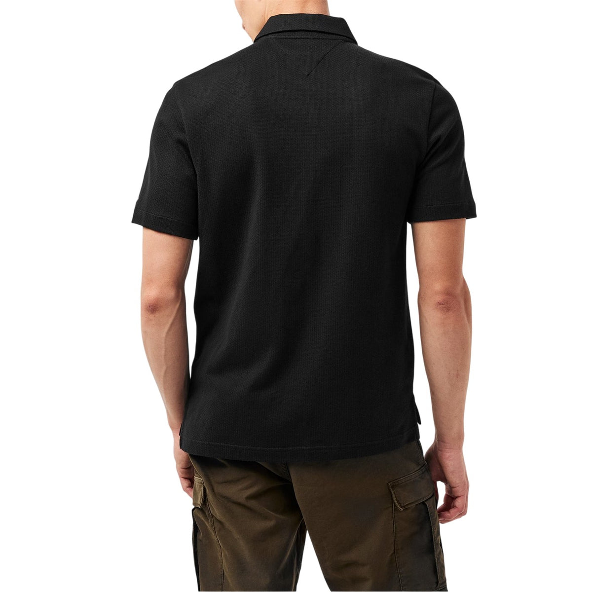 Black - Back - Tommy Hilfiger Mens Waffle Shirt