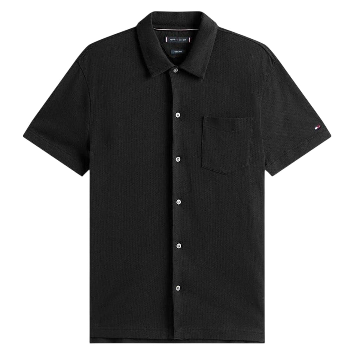 Black - Front - Tommy Hilfiger Mens Waffle Shirt