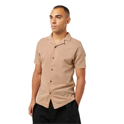 Sand - Side - Luke Mens Havanah Regular Short-Sleeved Shirt