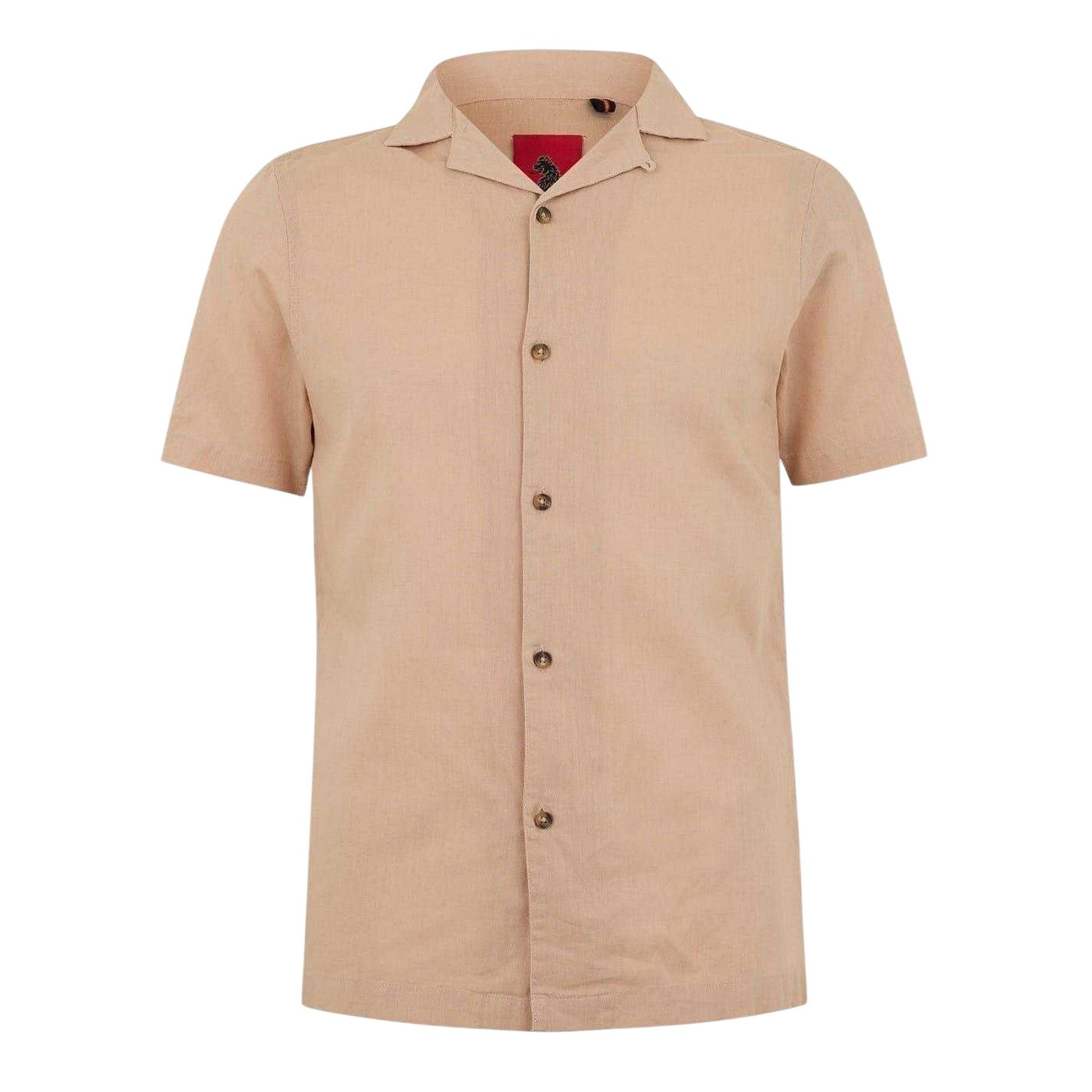Sand - Front - Luke Mens Havanah Regular Short-Sleeved Shirt