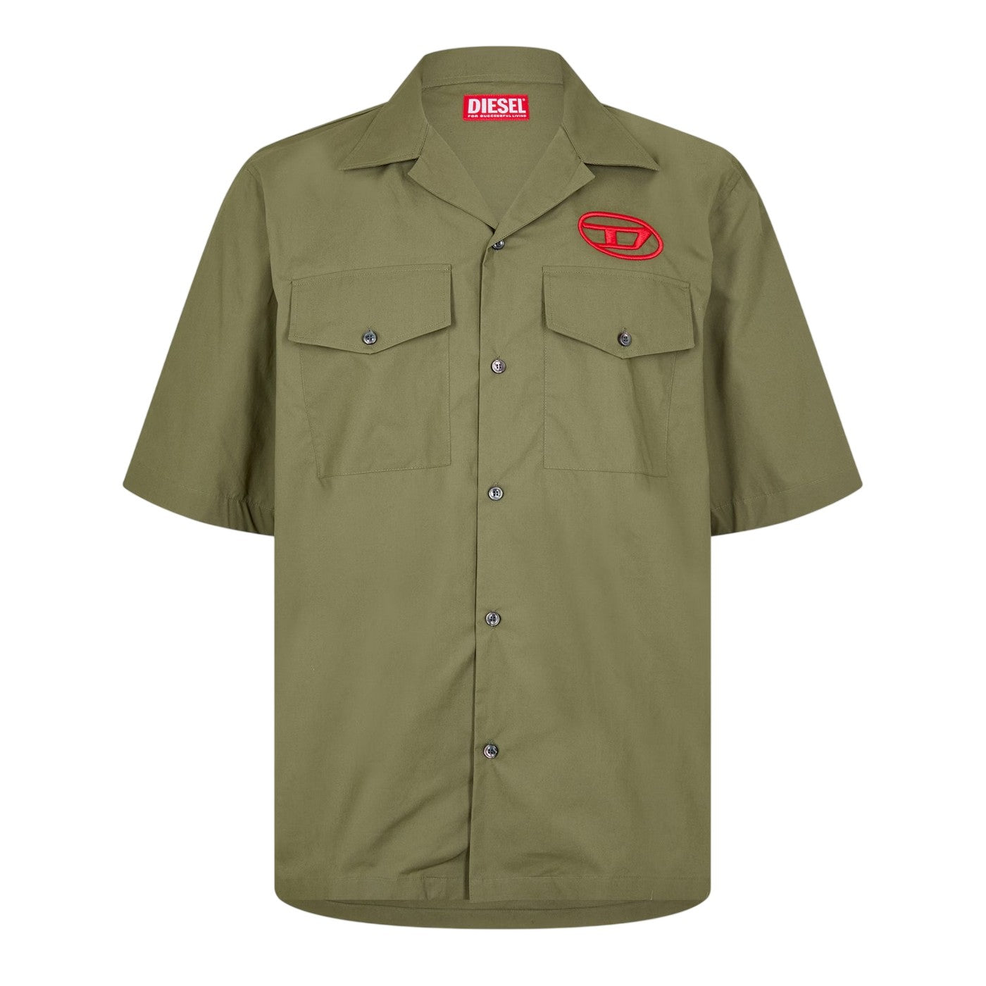 Ivy Green - Front - Diesel Mens Regular Short-Sleeved Shirt
