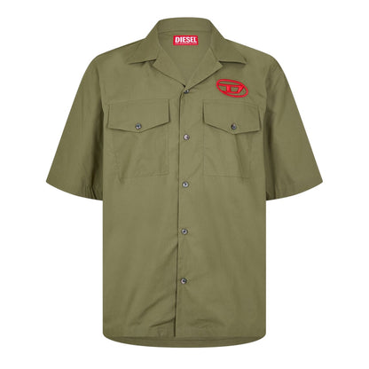 Ivy Green - Front - Diesel Mens Regular Short-Sleeved Shirt