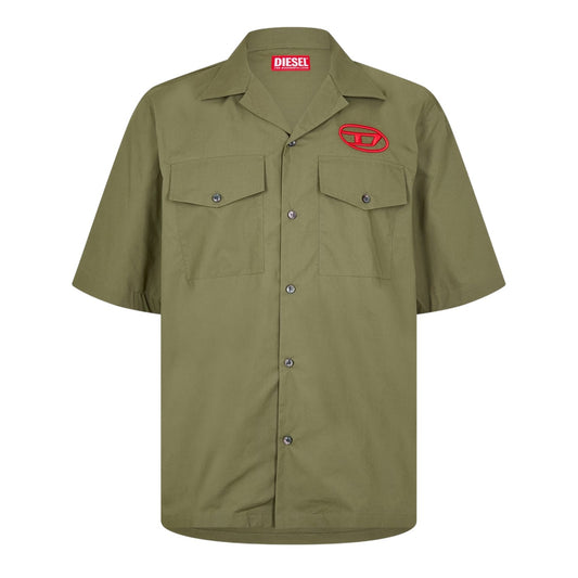 Ivy Green - Front - Diesel Mens Regular Short-Sleeved Shirt
