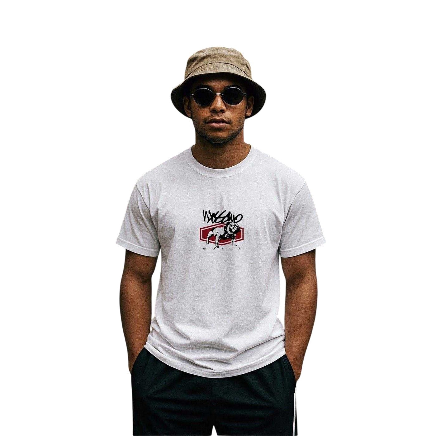 White - Side - Mossimo Unisex Adult Graphic Print T-Shirt