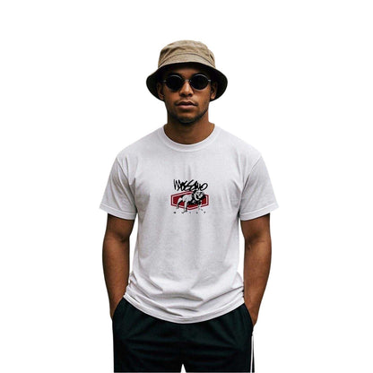 White - Side - Mossimo Unisex Adult Graphic Print T-Shirt