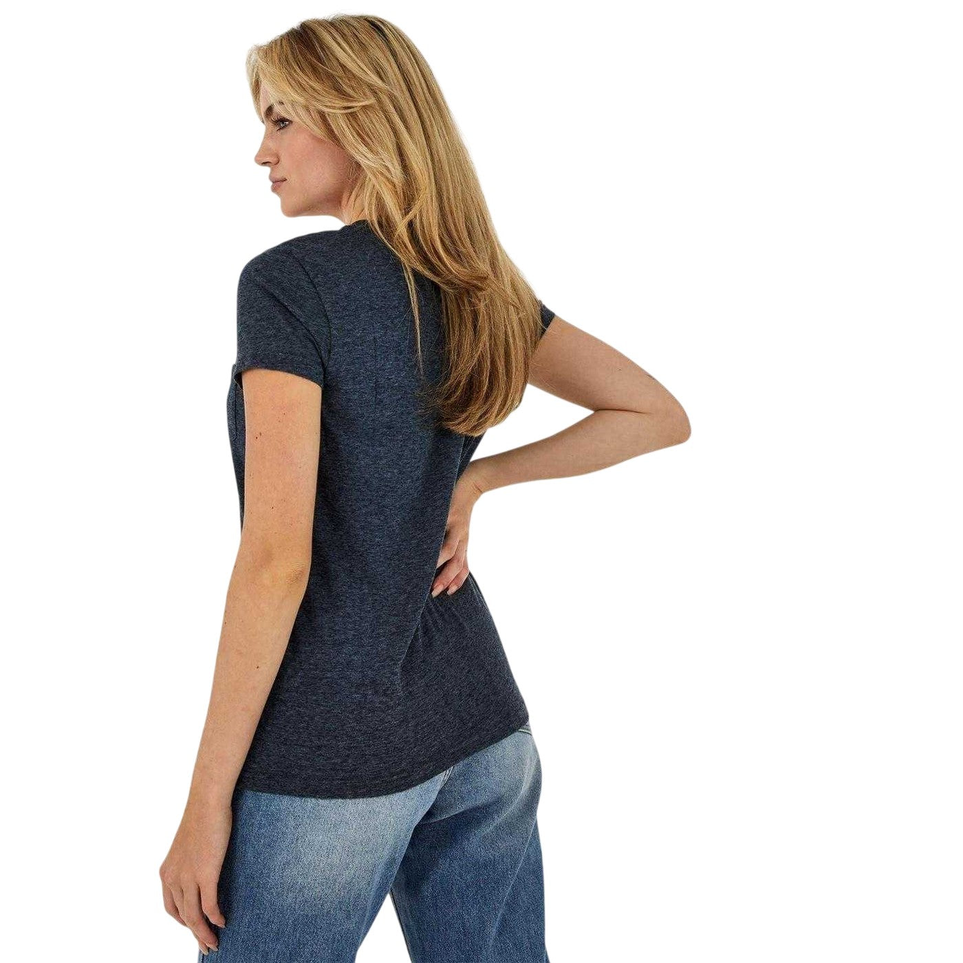 Navy - Back - Jack Wills Womens-Ladies Fullford Chest Pocket T-Shirt
