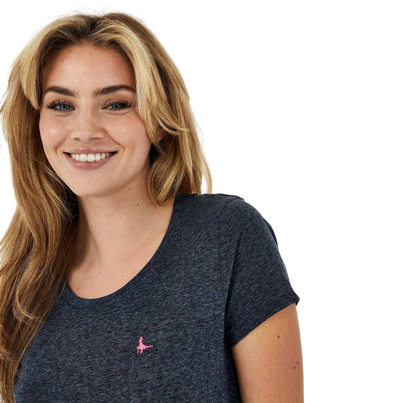 Navy - Side - Jack Wills Womens-Ladies Fullford Chest Pocket T-Shirt