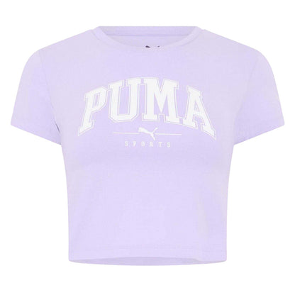 Violet - Front - Puma Womens-Ladies Squad Cropped T-Shirt