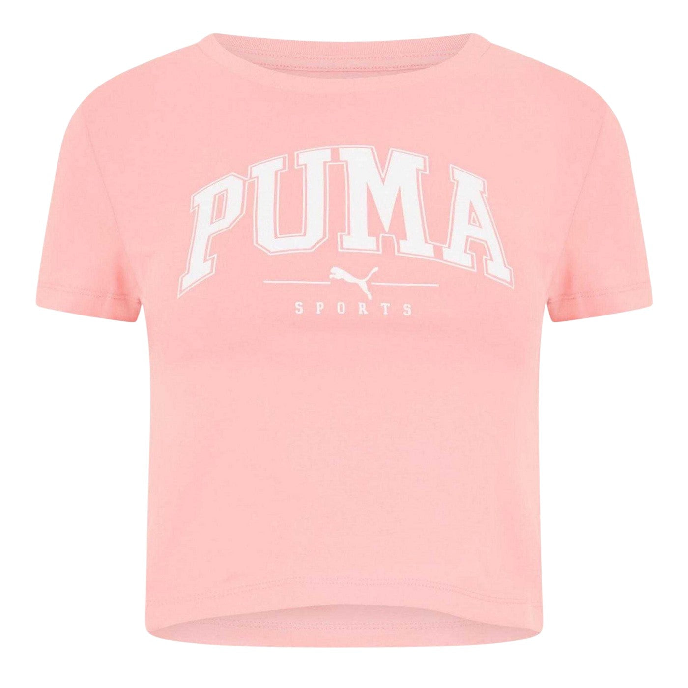 Pink - Front - Puma Womens-Ladies Squad Cropped T-Shirt
