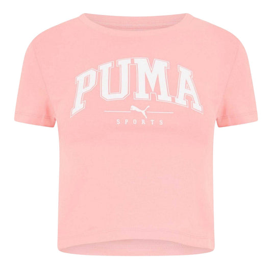 Pink - Front - Puma Womens-Ladies Squad Cropped T-Shirt