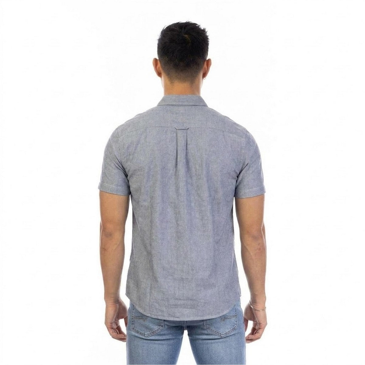 Grey - Back - Peter Werth Mens Short-Sleeved Shirt