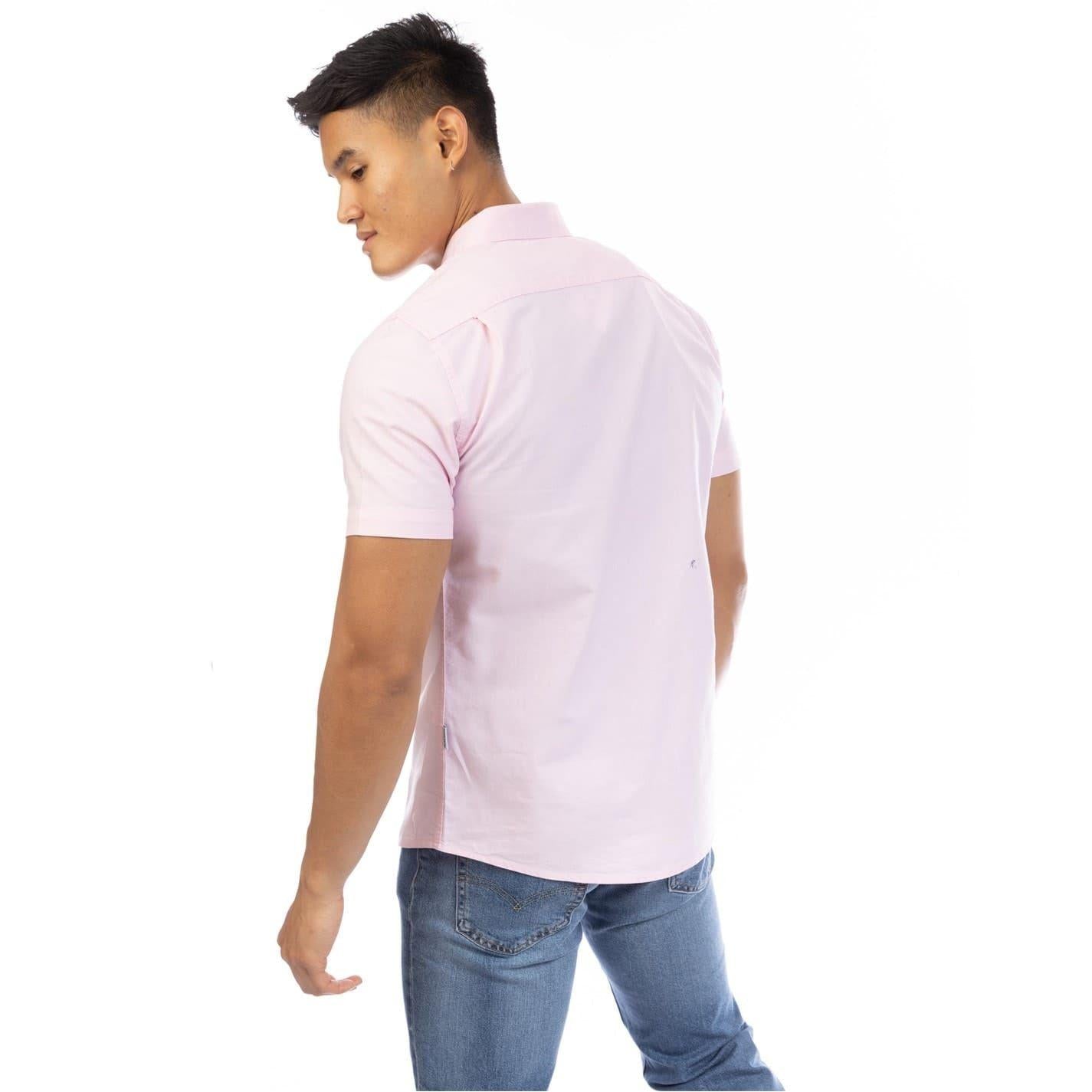 Pink - Back - Peter Werth Mens Short-Sleeved Shirt