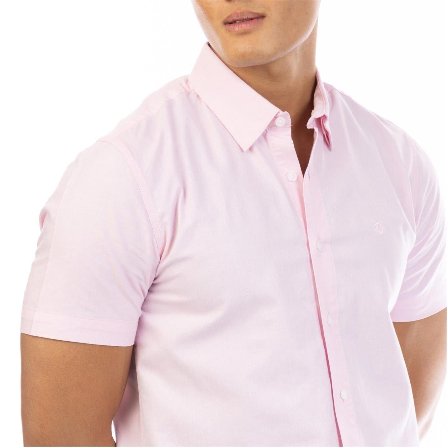 Pink - Side - Peter Werth Mens Short-Sleeved Shirt