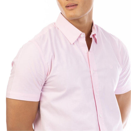 Pink - Side - Peter Werth Mens Short-Sleeved Shirt
