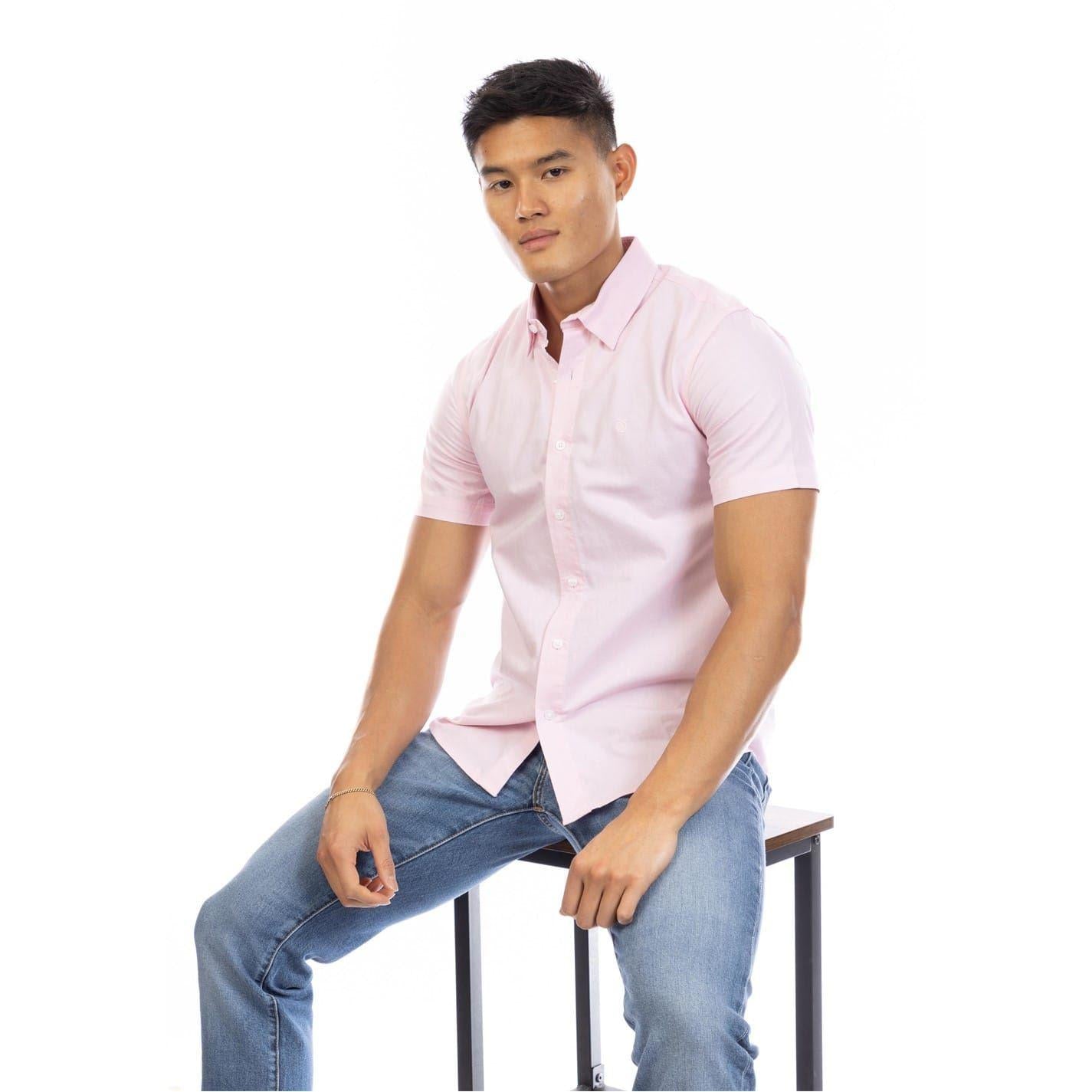 Pink - Lifestyle - Peter Werth Mens Short-Sleeved Shirt