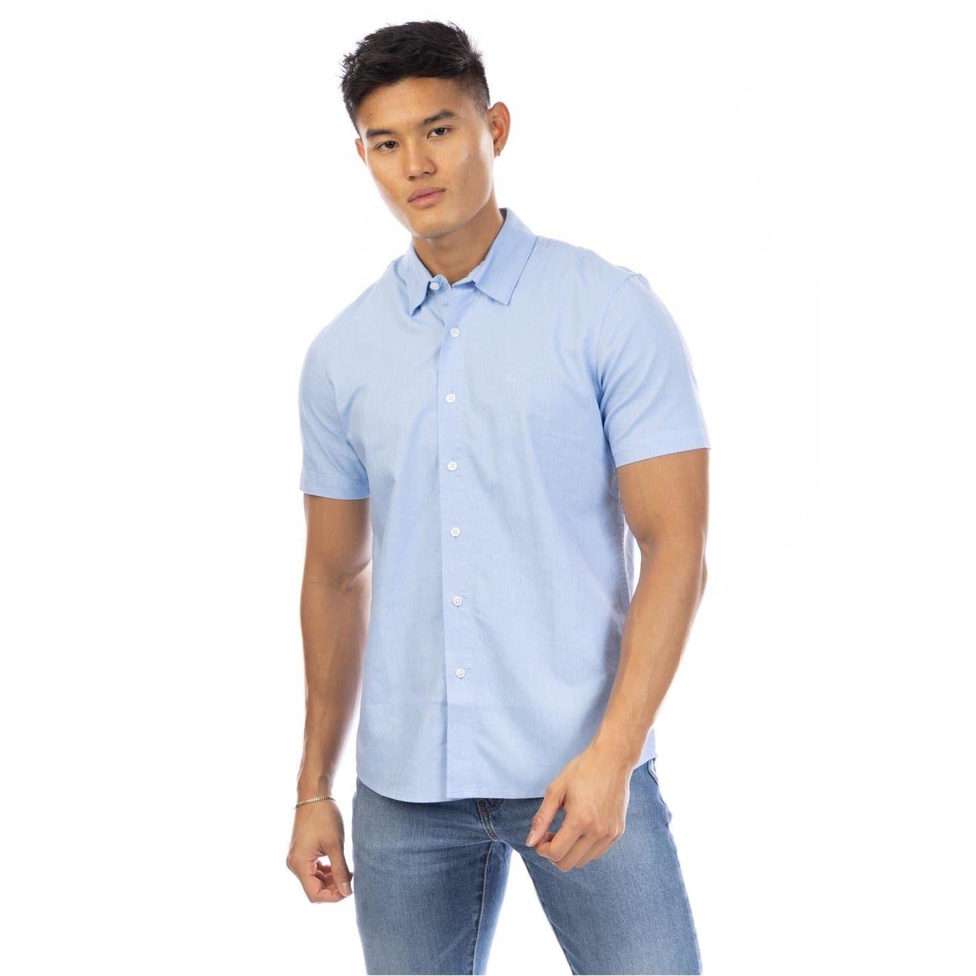 Light Blue - Front - Peter Werth Mens Short-Sleeved Shirt