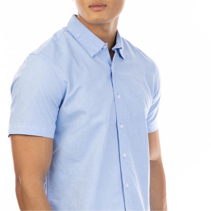 Light Blue - Side - Peter Werth Mens Short-Sleeved Shirt