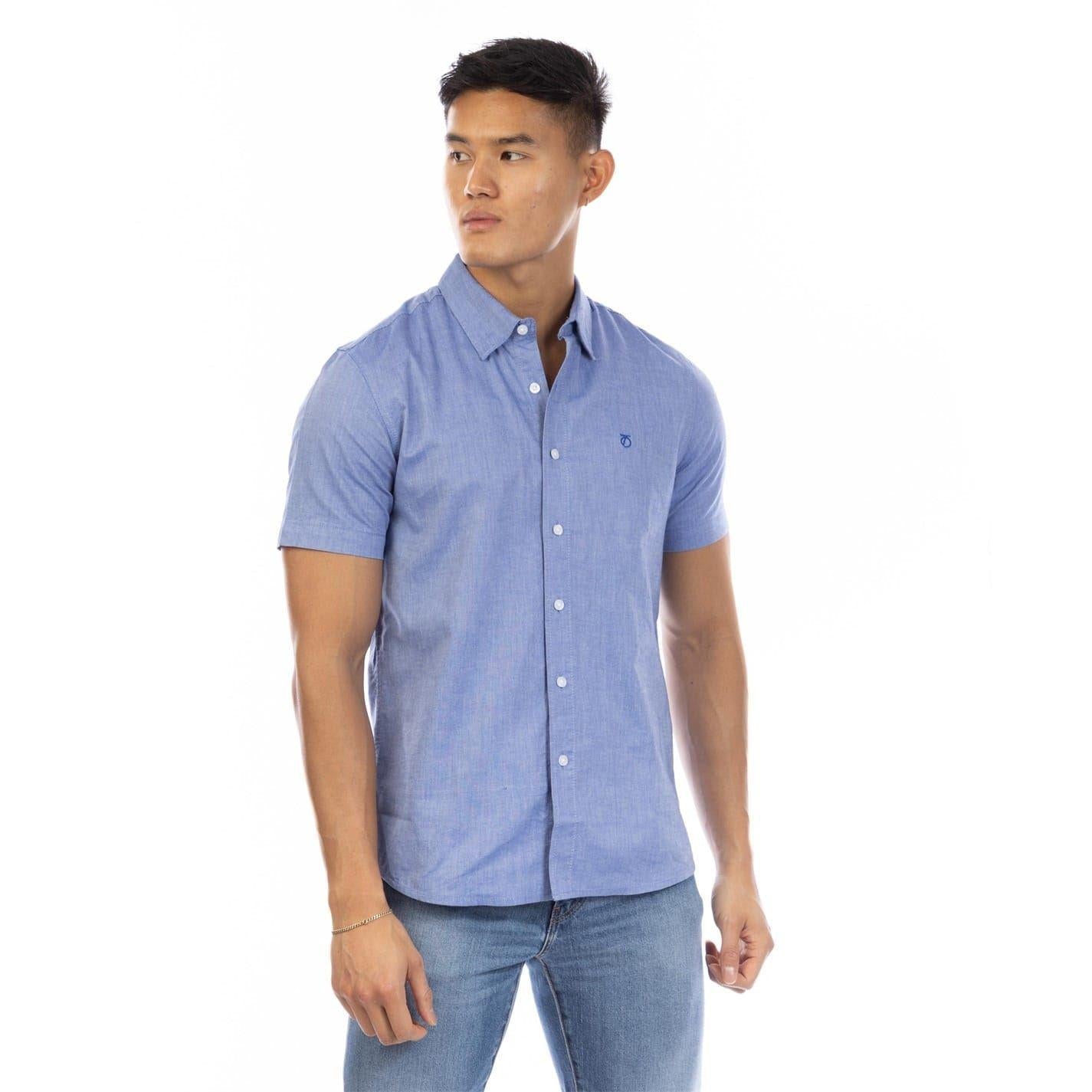 Navy - Front - Peter Werth Mens Short-Sleeved Shirt