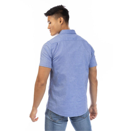 Navy - Back - Peter Werth Mens Short-Sleeved Shirt