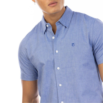Navy - Side - Peter Werth Mens Short-Sleeved Shirt