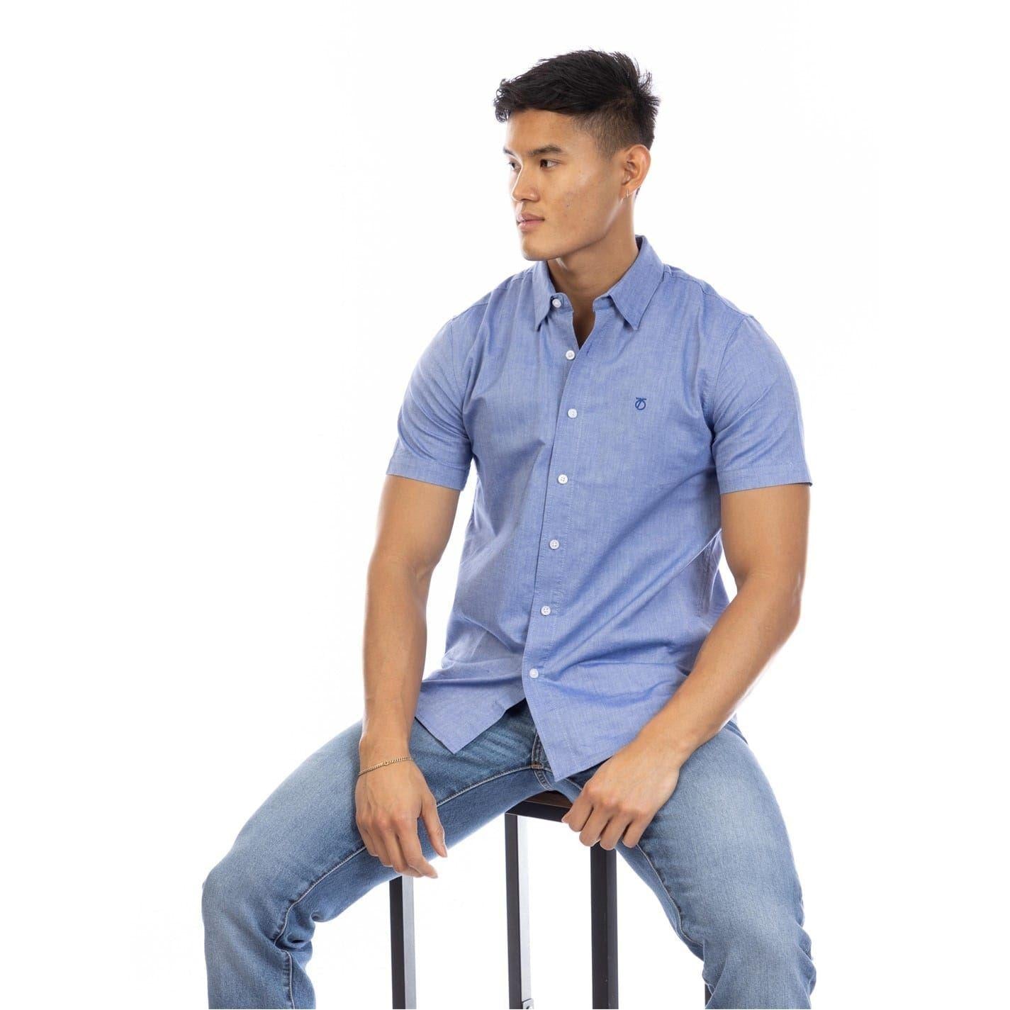 Navy - Lifestyle - Peter Werth Mens Short-Sleeved Shirt