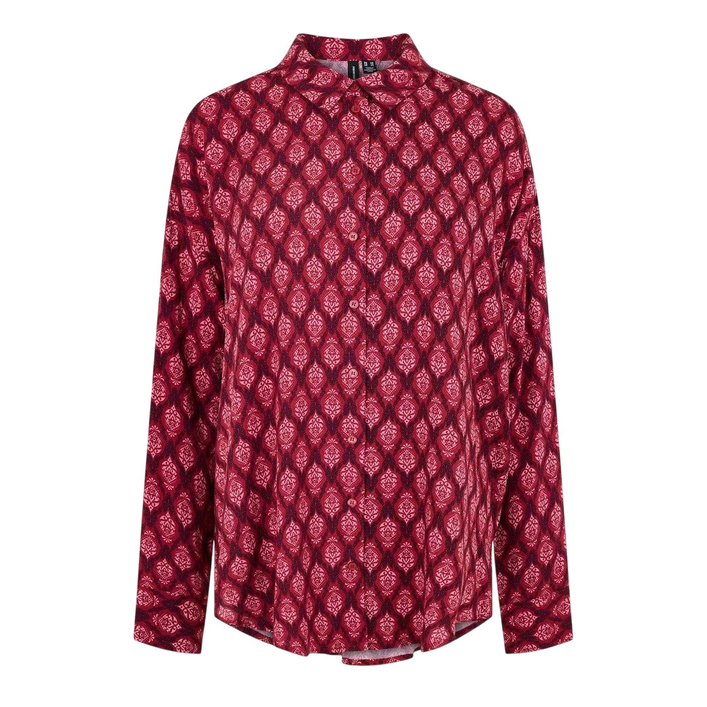 Tibetan Red - Front - Vero Moda Womens-Ladies Mathilda Relaxed Fit Long-Sleeved Shirt