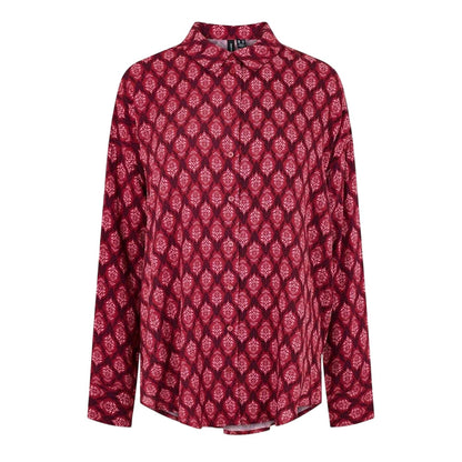 Tibetan Red - Front - Vero Moda Womens-Ladies Mathilda Relaxed Fit Long-Sleeved Shirt