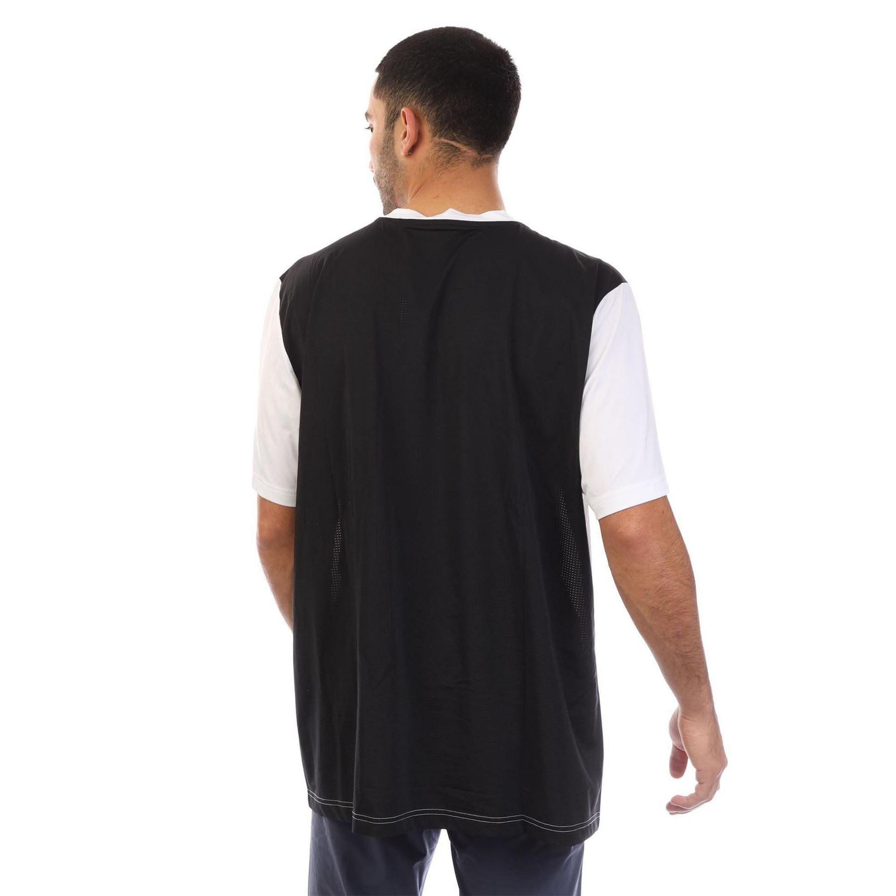 White-Black - Back - Adidas Mens Tech Two Tone Breathable T-Shirt