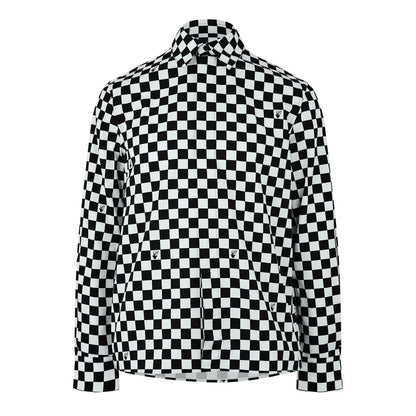 Black-White - Front - Off White Mens Checked Shirt