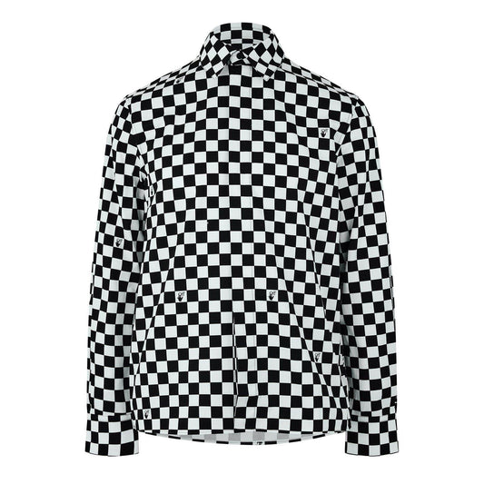 Black-White - Front - Off White Mens Checked Shirt