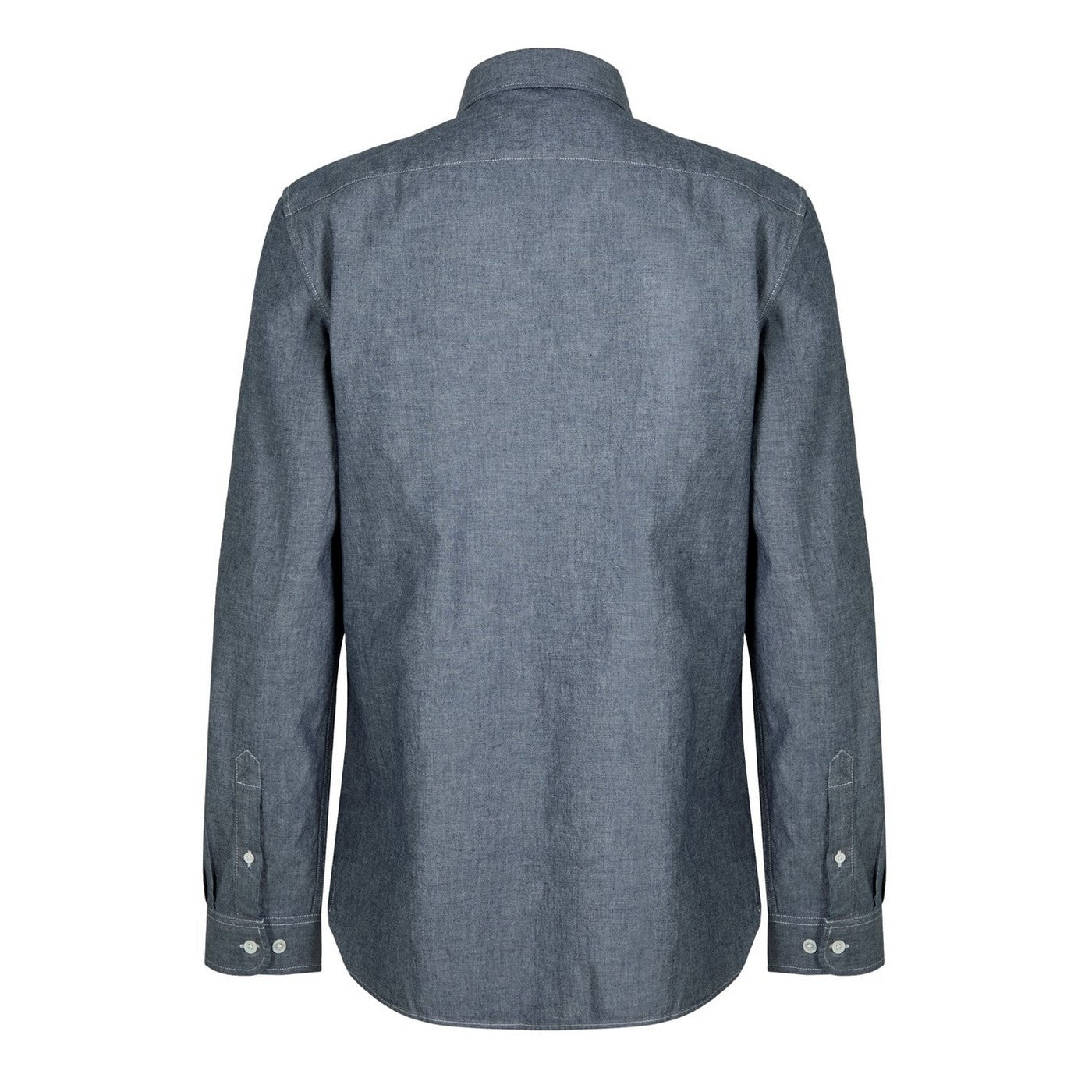Dark Grey - Back - Lacoste Mens Denim Long-Sleeved Shirt