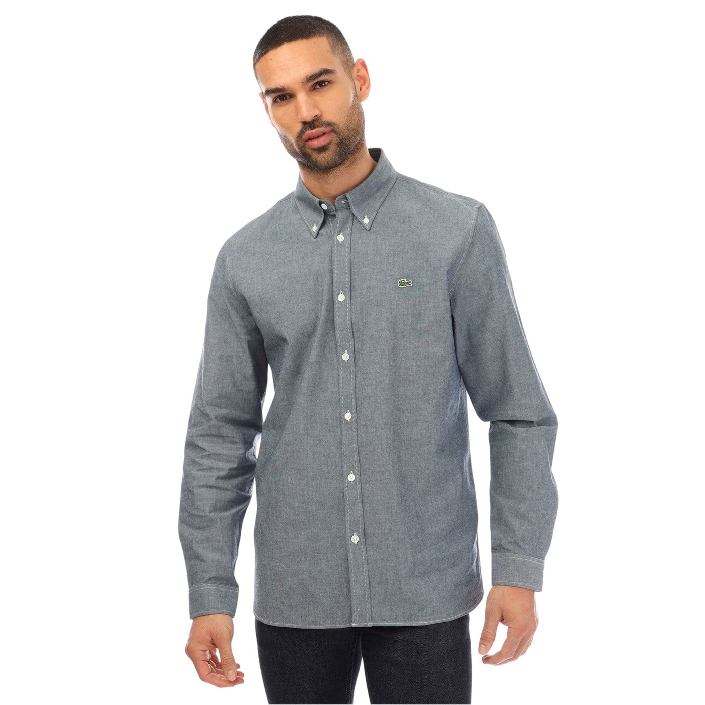 Dark Grey - Lifestyle - Lacoste Mens Denim Long-Sleeved Shirt