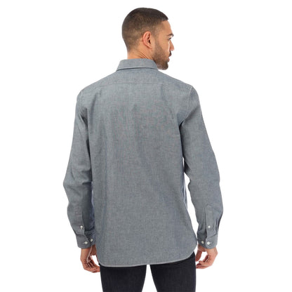 Dark Grey - Pack Shot - Lacoste Mens Denim Long-Sleeved Shirt