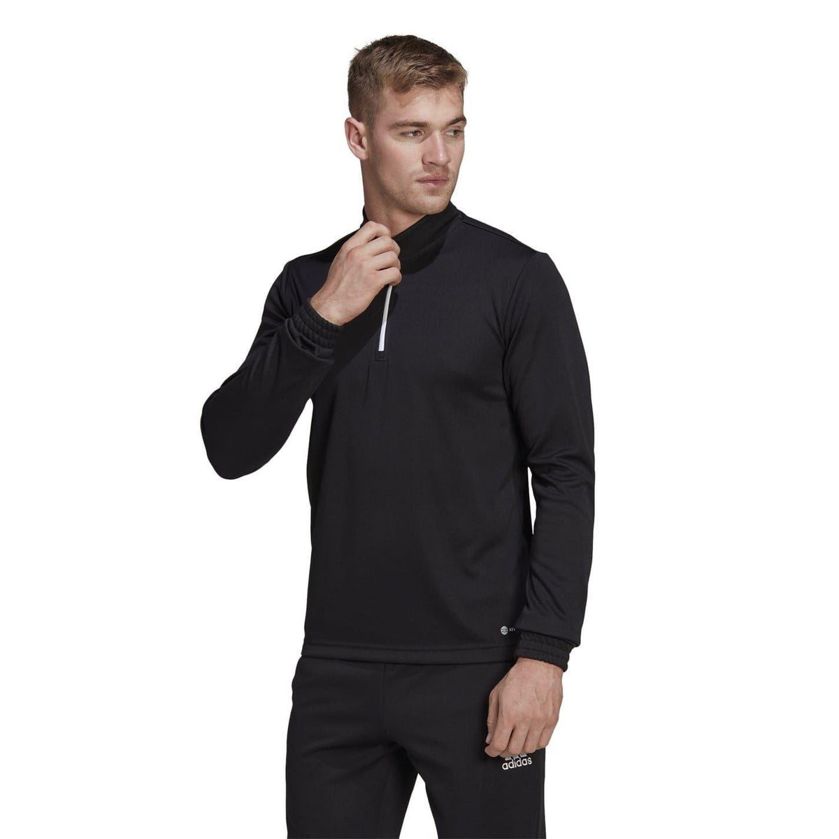 Black - Side - Adidas Mens Logo Polyester Track Top