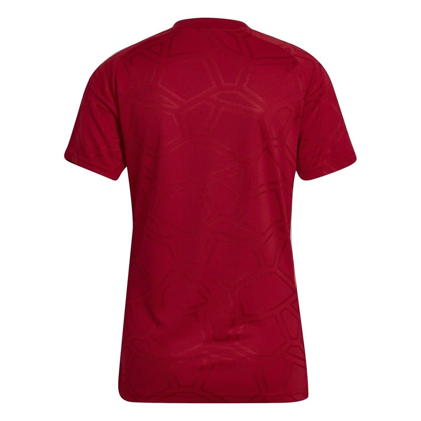 Team Power Red-White - Back - Adidas Womens-Ladies Geometric Pattern Regular T-Shirt