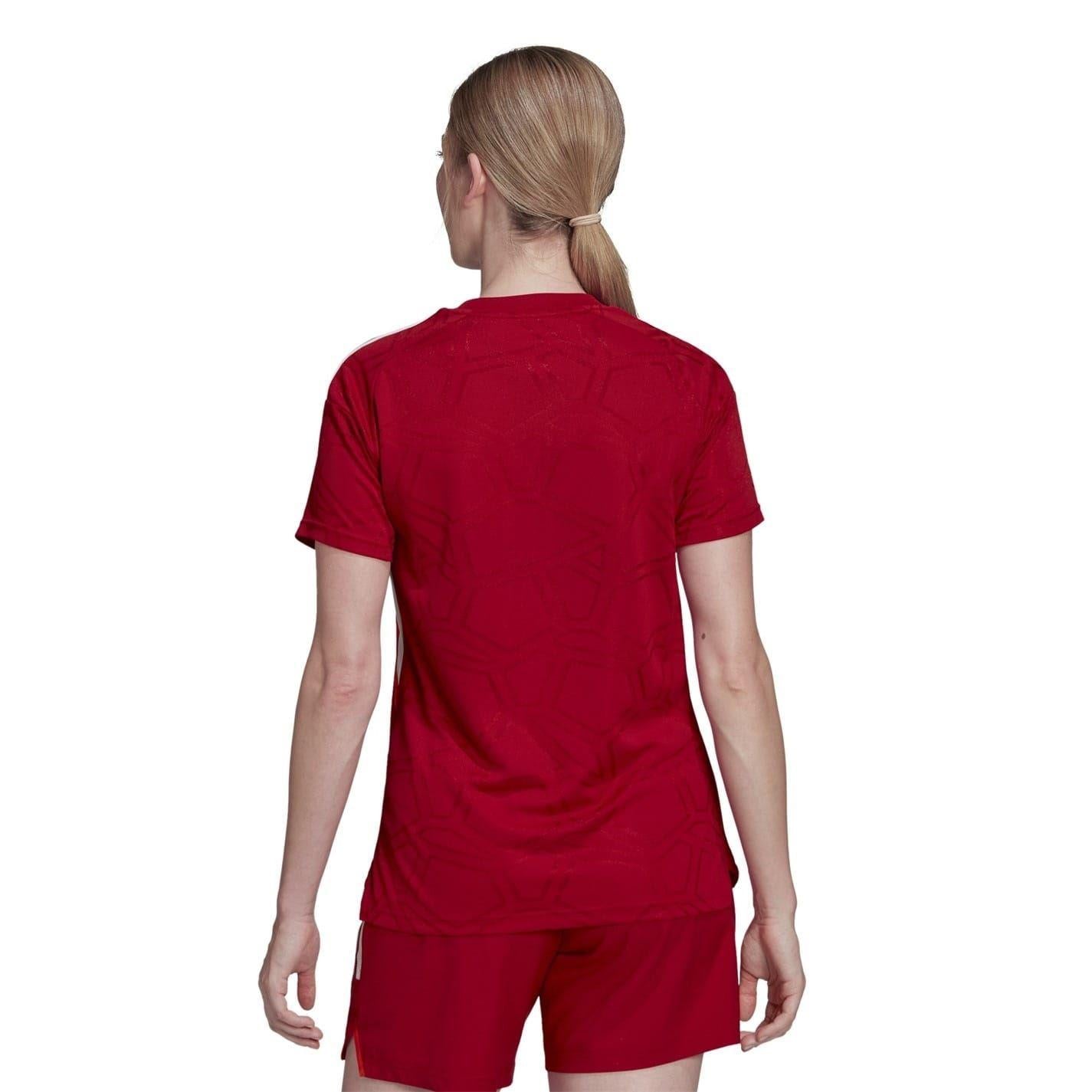 Team Power Red-White - Lifestyle - Adidas Womens-Ladies Geometric Pattern Regular T-Shirt