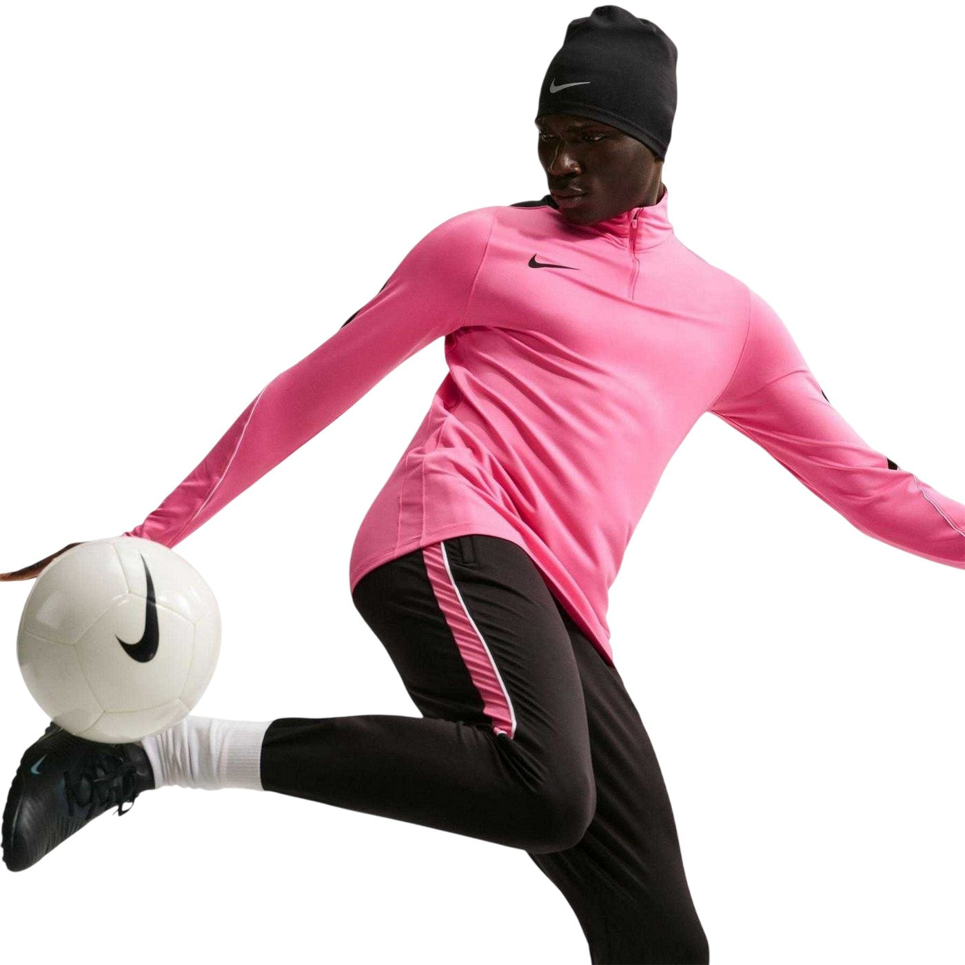 Pink-Black - Side - Nike Mens Strike Drill Top