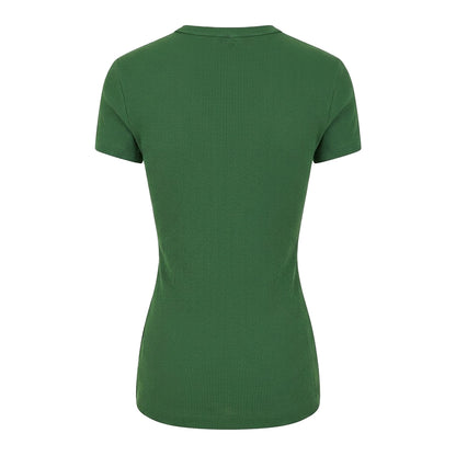 Green - Back - Lacoste Womens-Ladies Logo Slim T-Shirt